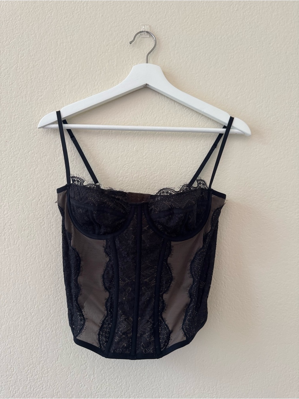Urban Outfitters Black Lace Bustier Top